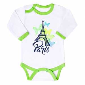 Dojčenské body s dlhým rukávom New Baby Towns zelené, 86