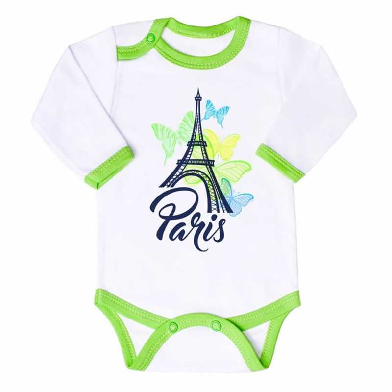 Kojenecké body s dlouhým rukávem New Baby Towns zelené, 86