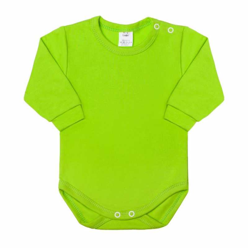 Kojenecké body s dlouhým rukávem New Baby světle zelené, 74