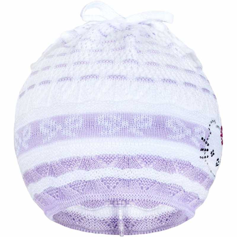 Pletená čiapočka-šatka New Baby mačička fialová, 104