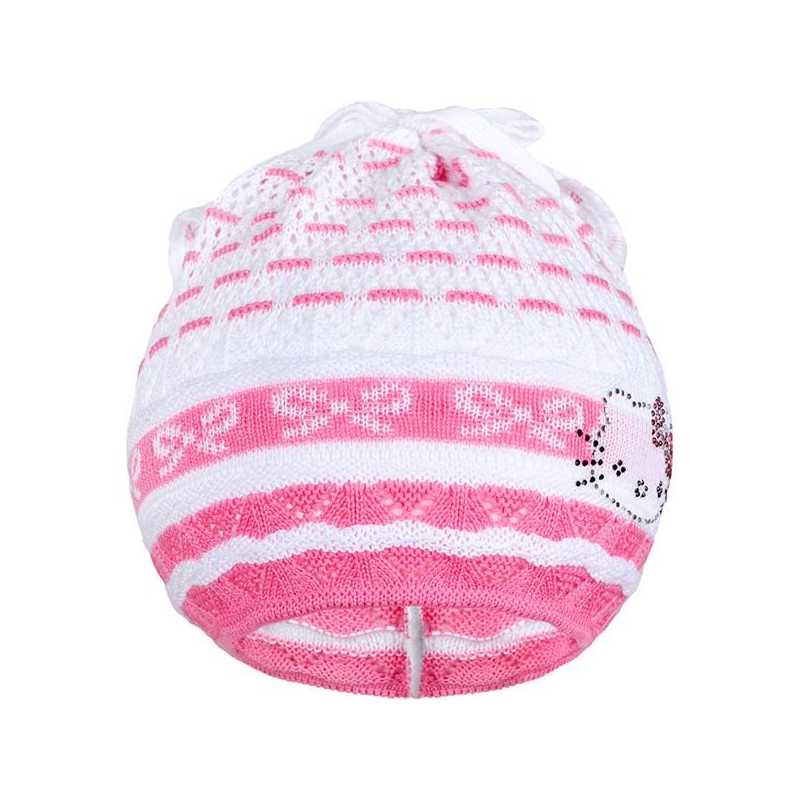 Pletená čiapočka-šatka New Baby mačička ružová, 104