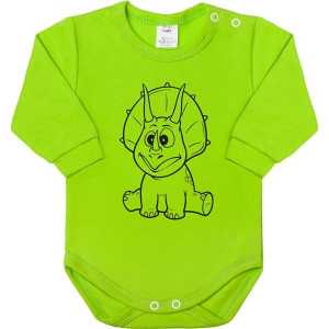 Dojčenské body s dlhým rukávom New Baby Zvieratko Dinosaurus svetlo zelené, 50