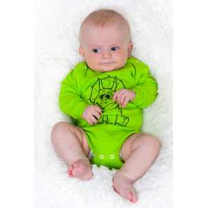 Dojčenské body s dlhým rukávom New Baby Zvieratko Dinosaurus svetlo zelené, 86
