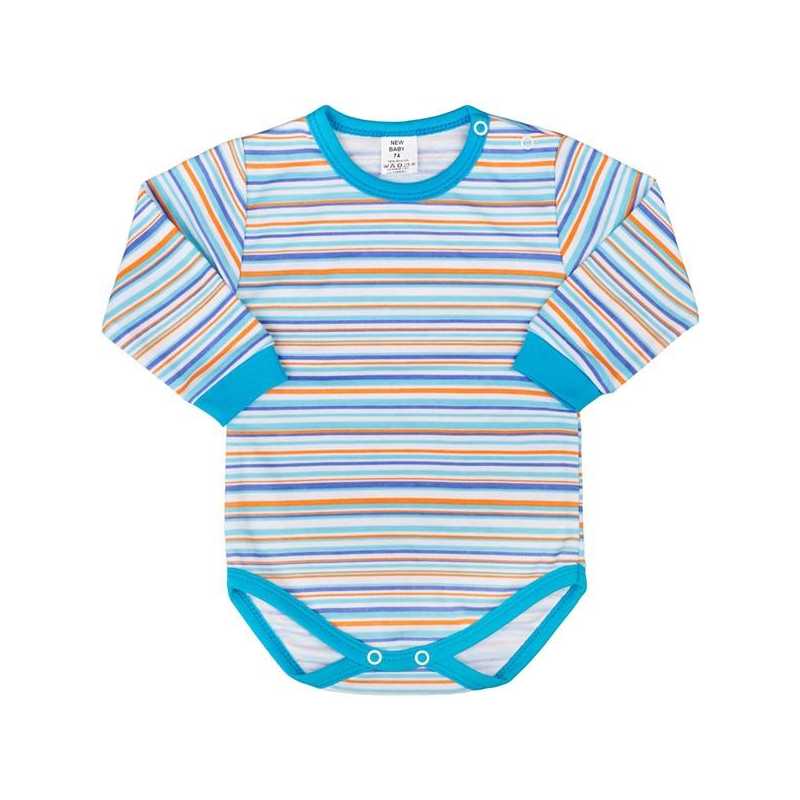 Kojenecké body s dlouhým rukávem New Baby Puppik 2 tyrkysové, 80