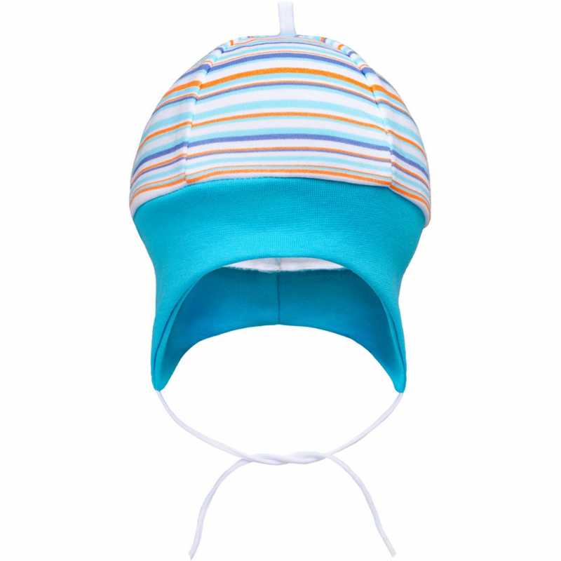 Kojenecká čepička na zavazování New Baby Puppik 2 tyrkysová, 74