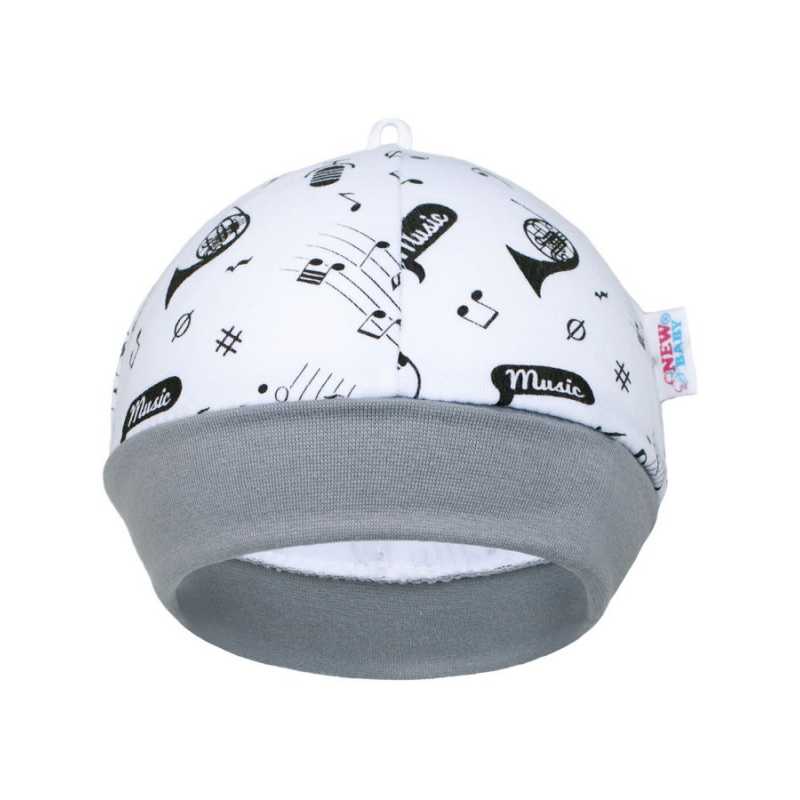 Kojenecká bavlněná čepička New Baby Music, 56