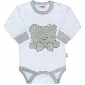 Luxusné dojčenské body s dlhým rukávom New Baby Honey Bear s 3D aplikáciou, 80