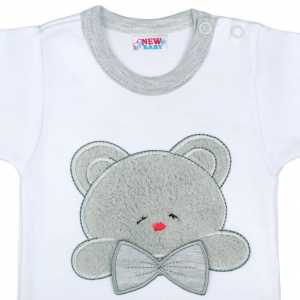 Luxusné dojčenské body s dlhým rukávom New Baby Honey Bear s 3D aplikáciou, 80
