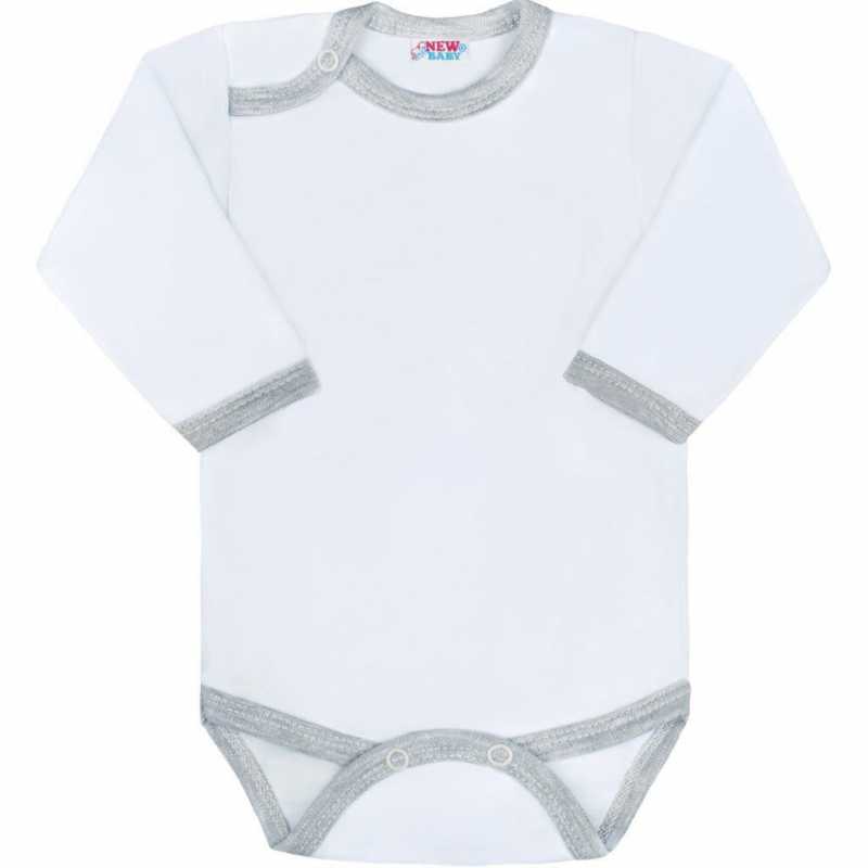 Dojčenské body New Baby so sivým lemom, 86