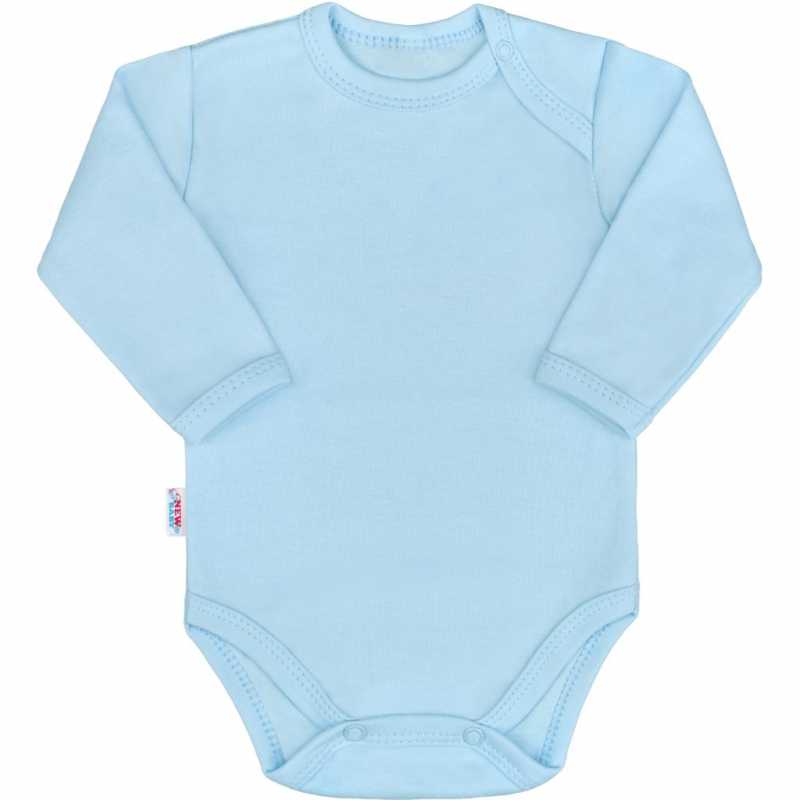 Kojenecké bavlněné body s dlouhým rukávem New Baby Pastel modré, 62