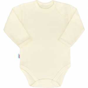 Dojčenské bavlnené body s dlhým rukávom New Baby Pastel béžové, 62