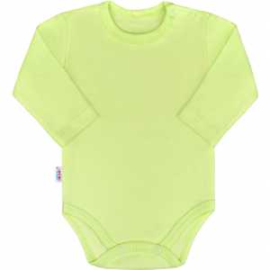 Dojčenské bavlnené body s dlhým rukávom New Baby Pastel zelené, 62