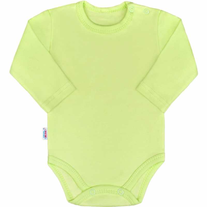 Kojenecké bavlněné body s dlouhým rukávem New Baby Pastel zelené, 62
