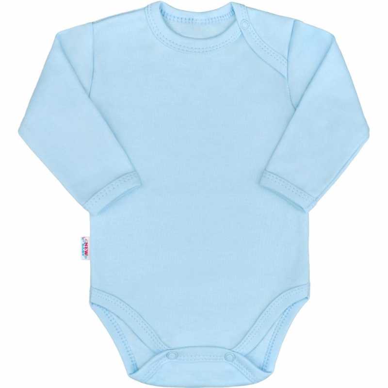 Kojenecké bavlněné body s dlouhým rukávem New Baby Pastel modré, 80