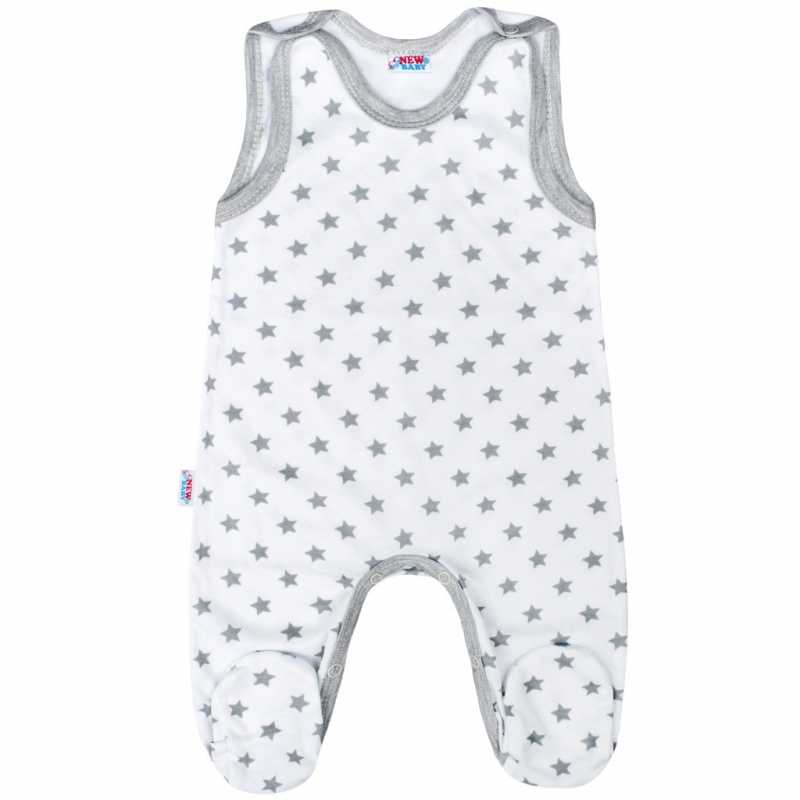 Dojčenské dupačky New Baby Classic II sivé s hviezdičkami, 50