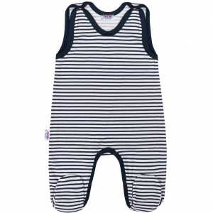 Dojčenské dupačky New Baby Classic II s modrými pruhmi, 50