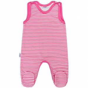 Dojčenské dupačky New Baby Classic II s ružovými pruhmi, 50