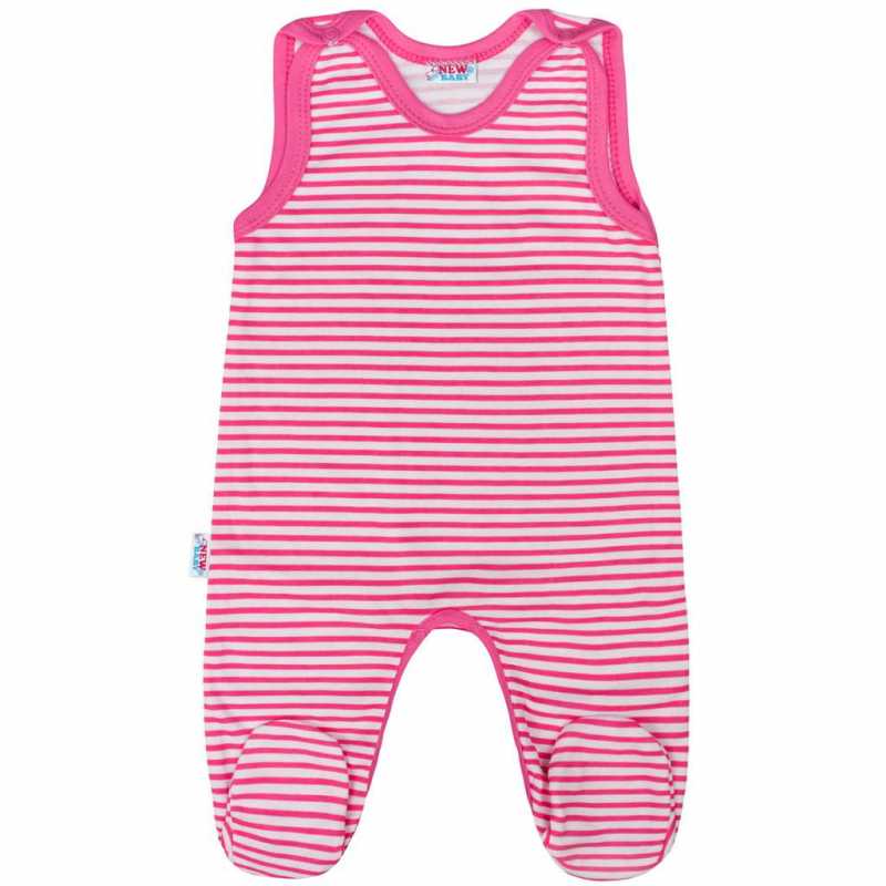 Kojenecké dupačky New Baby Classic II s růžovými pruhy, 50