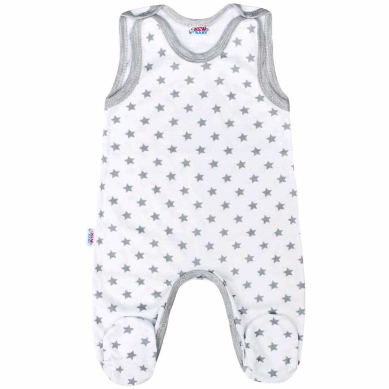 Dojčenské dupačky New Baby Classic II sivé s hviezdičkami, 56