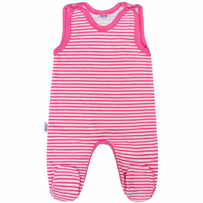 Kojenecké dupačky New Baby Classic II s růžovými pruhy, 80