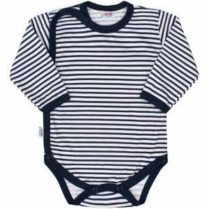 Kojenecké body celorozepínací New Baby Classic II s modrými pruhy, 50