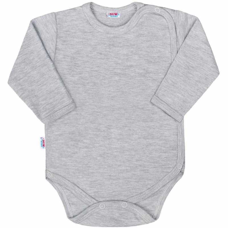 Dojčenské body celorozopínacie New Baby Classic II sivé, 56