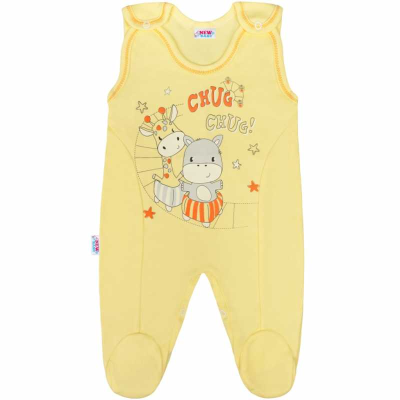 Kojenecké dupačky New Baby chug žluté, 86