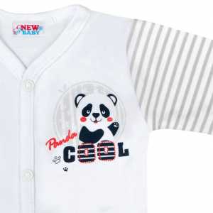 Kojenecké celorozepínací body s dlouhým rukávem New Baby Panda, 56