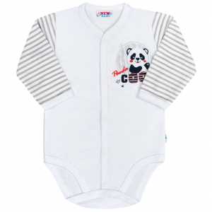 Kojenecké celorozepínací body s dlouhým rukávem New Baby, 62 Panda