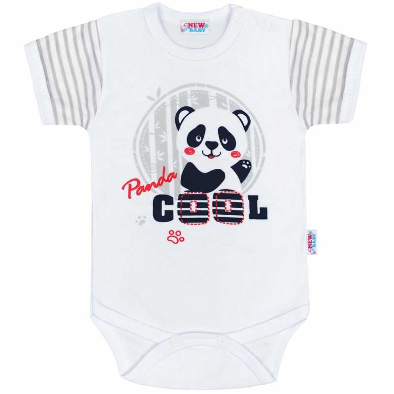 Dojčenské body s krátkym rukávom New Baby Panda, 86