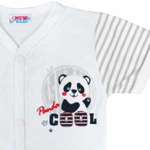Kojenecké celorozepínací body s krátkým rukávem New Baby Panda, 56