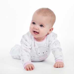 Dojčenské body s bočným zapínamím New Baby Bears ružové, 50