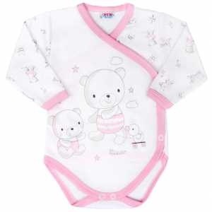 Kojenecké body s bočním zapínáním New Baby Bears růžové, 56