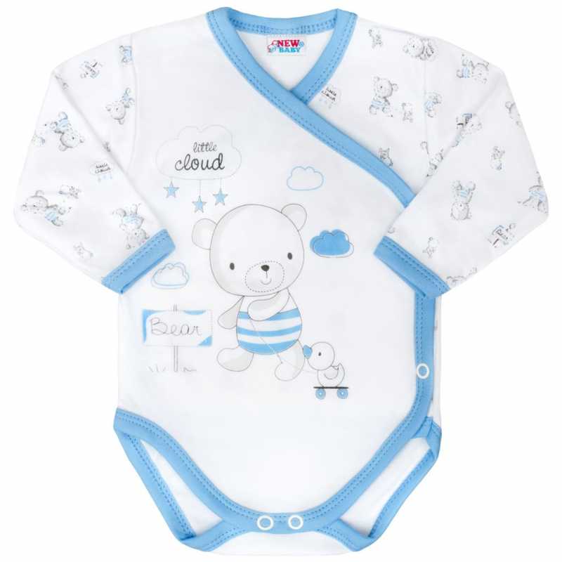 Dojčenské body s bočným zapínamím New Baby Bears modré, 68