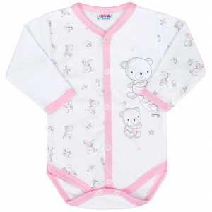 Kojenecké celorozepínací body New Baby Bears růžové, 62