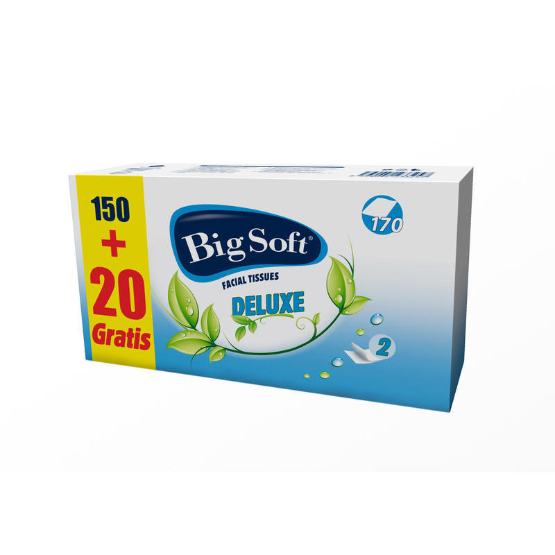 Big Soft Deluxe kozmetické obrúsky 2 vrstvové 170 kusov