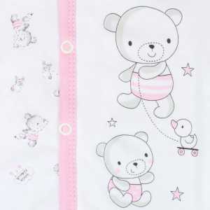 Dojčenské celorozopínacie body New Baby Bears ružové, 68