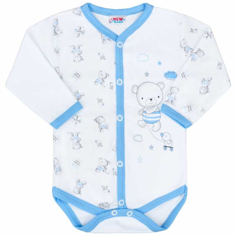 Dojčenské celorozopínacie body New Baby Bears modré, 68