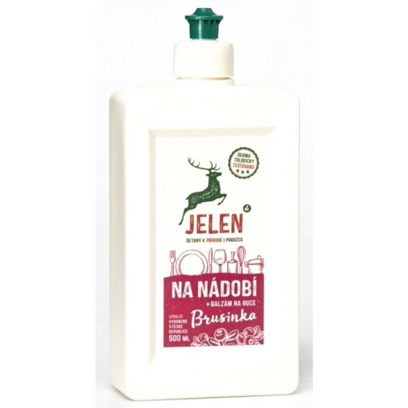 Jeleň Brusnica prostriedok na umývanie riadu s výťažkom z brusníc 500 ml