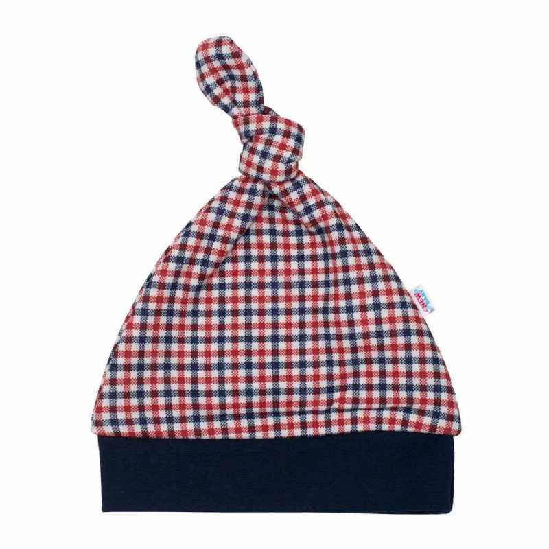 Dojčenská bavlnená čiapočka New Baby Checkered, 74