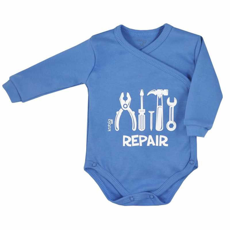 Dojčenské body celorozopínacie Koala Repair blue, 56