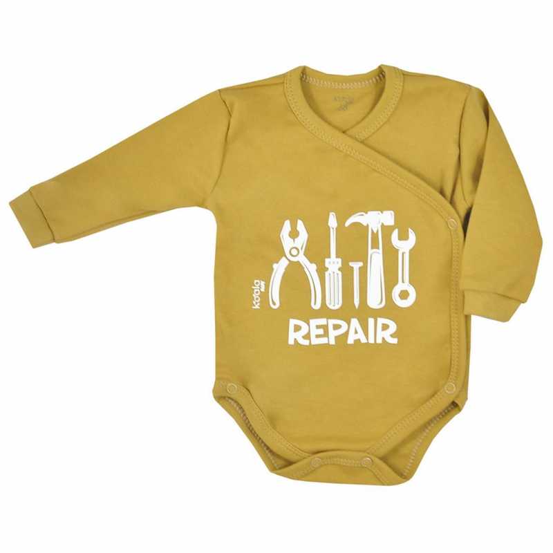 Dojčenské body celorozopínacie Koala Repair oldgold, 68