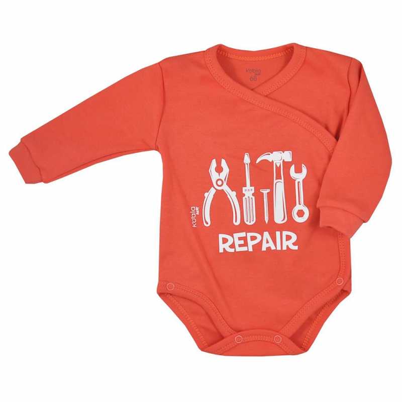 Dojčenské body celorozopínacie Koala Repair dark peach, 68