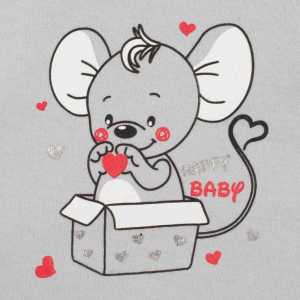 Kojenecké body s dlouhým rukávem New Baby Mouse šedé, 56