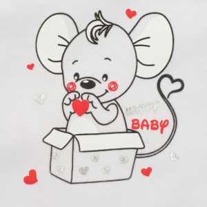 Dojčenské body s dlhým rukávom New Baby Mouse biele, 68
