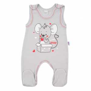 Dojčenské dupačky New Baby Mouse sivé, 56