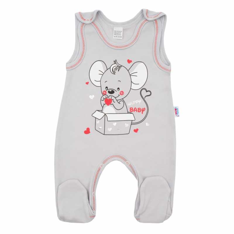 Kojenecké dupačky New Baby Mouse šedé, 56