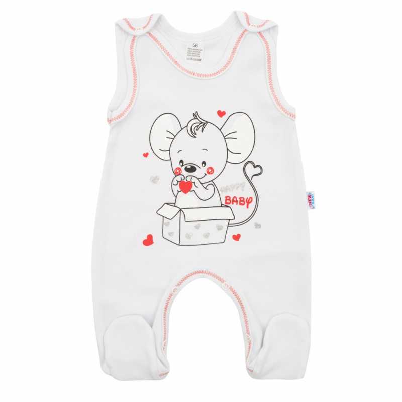 Dojčenské dupačky New Baby Mouse biele, 80