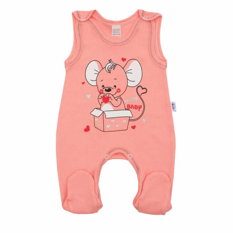 Kojenecké dupačky New Baby Mouse lososové, 80