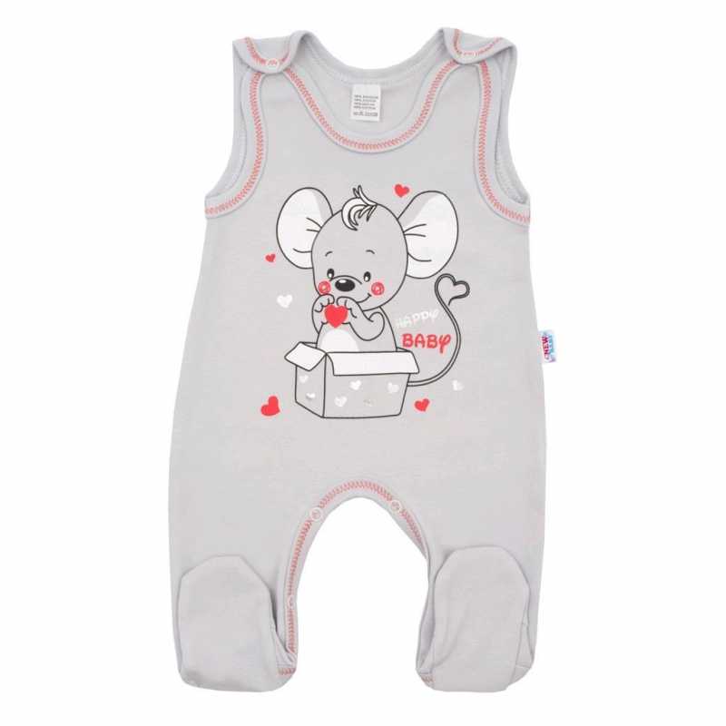 Kojenecké dupačky New Baby Mouse šedé, 86